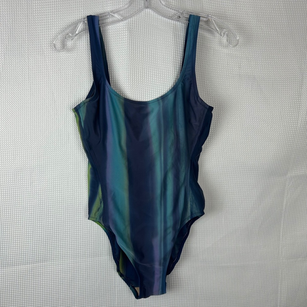 VTG Y2K 2002 Pink Label Iconic Victorias Secret Blue Ombre 1-Piece Swimsuit 10